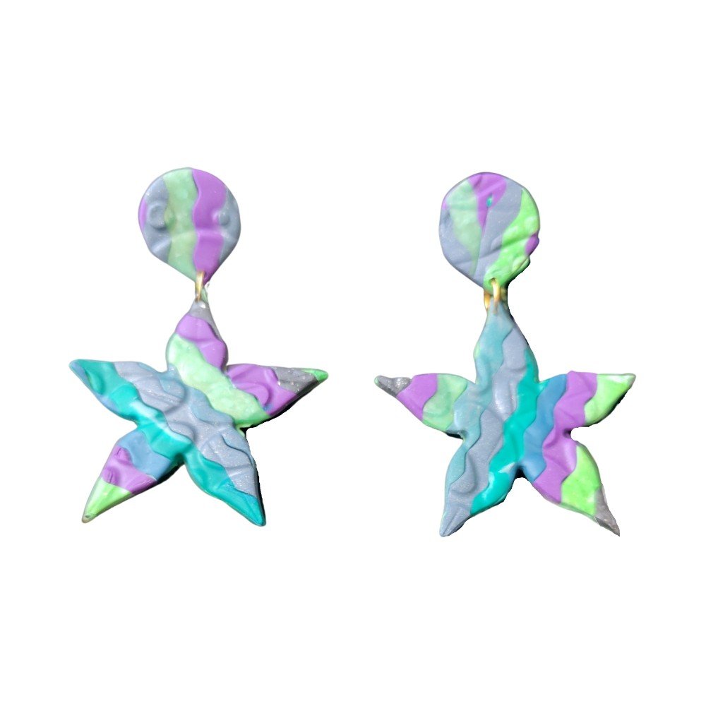 Starfish Medium 
Clay Earrings