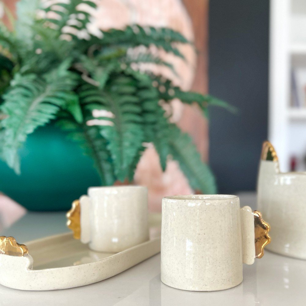 Set of 4 Ceramic 
Coffee Cups