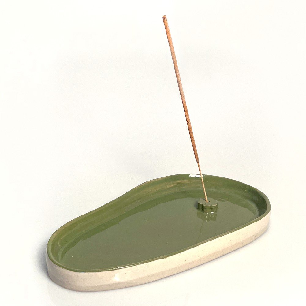 Green Ceramic 
Incense Holder I