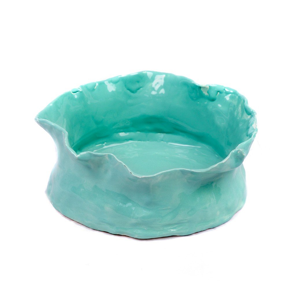 Glazed Ceramic 
Ruffled Bowl