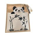 Hand-Painted 
Panda Jute Bag