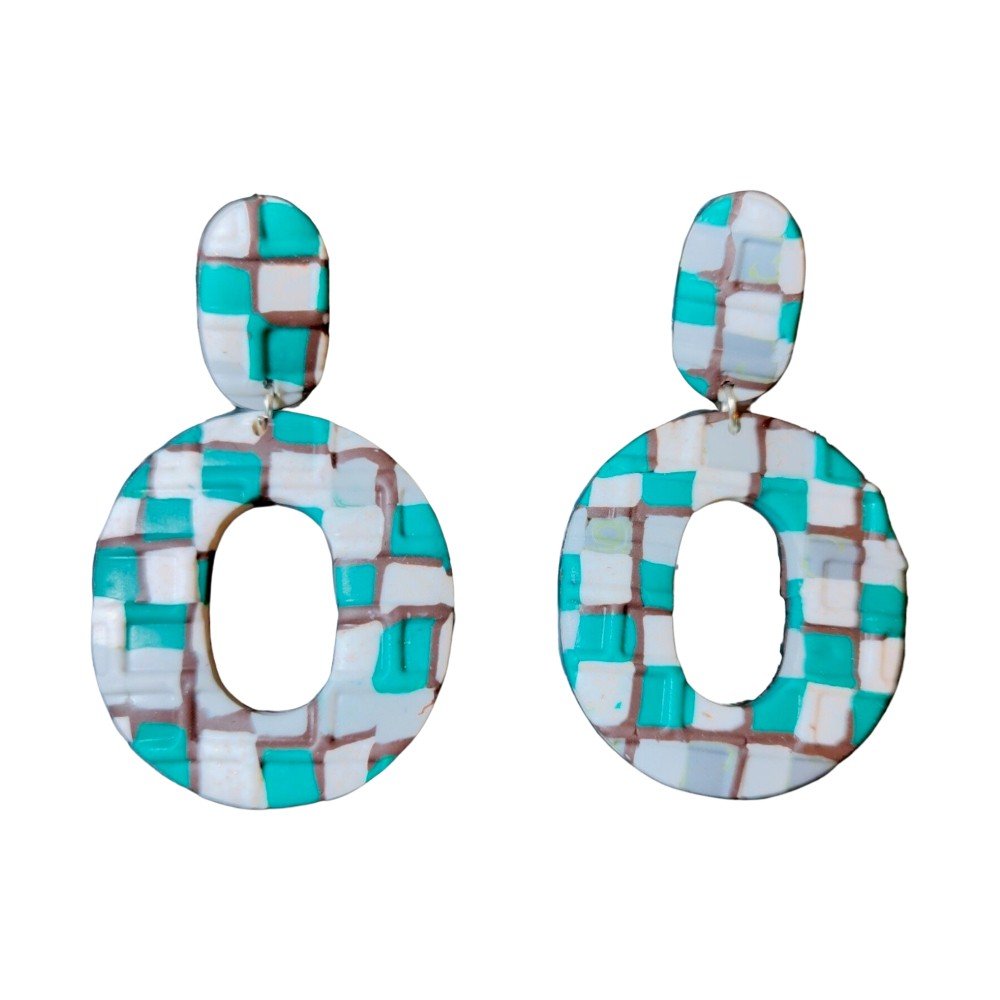Mint Chocolate 
Clay Earrings