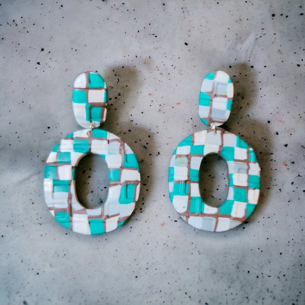 Mint Chocolate 
Clay Earrings