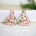 Khaki Glam 
Big Clay Earrings