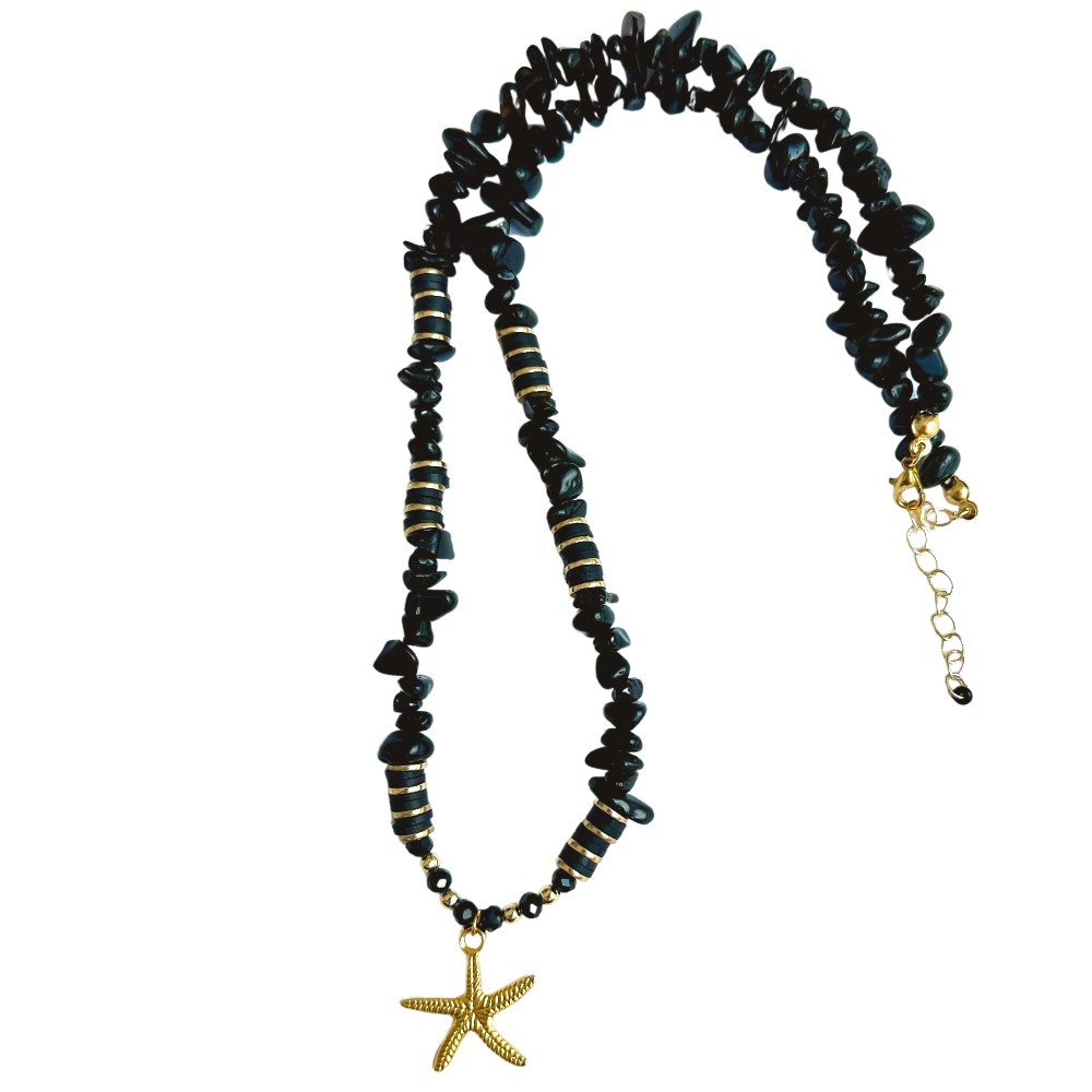 The Black & Gold 
Starfish Necklace