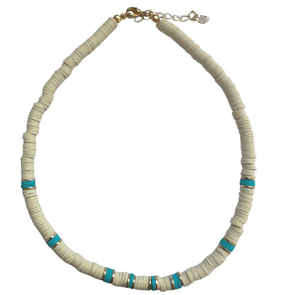 Chasing Waves Necklace 
in Blue & White