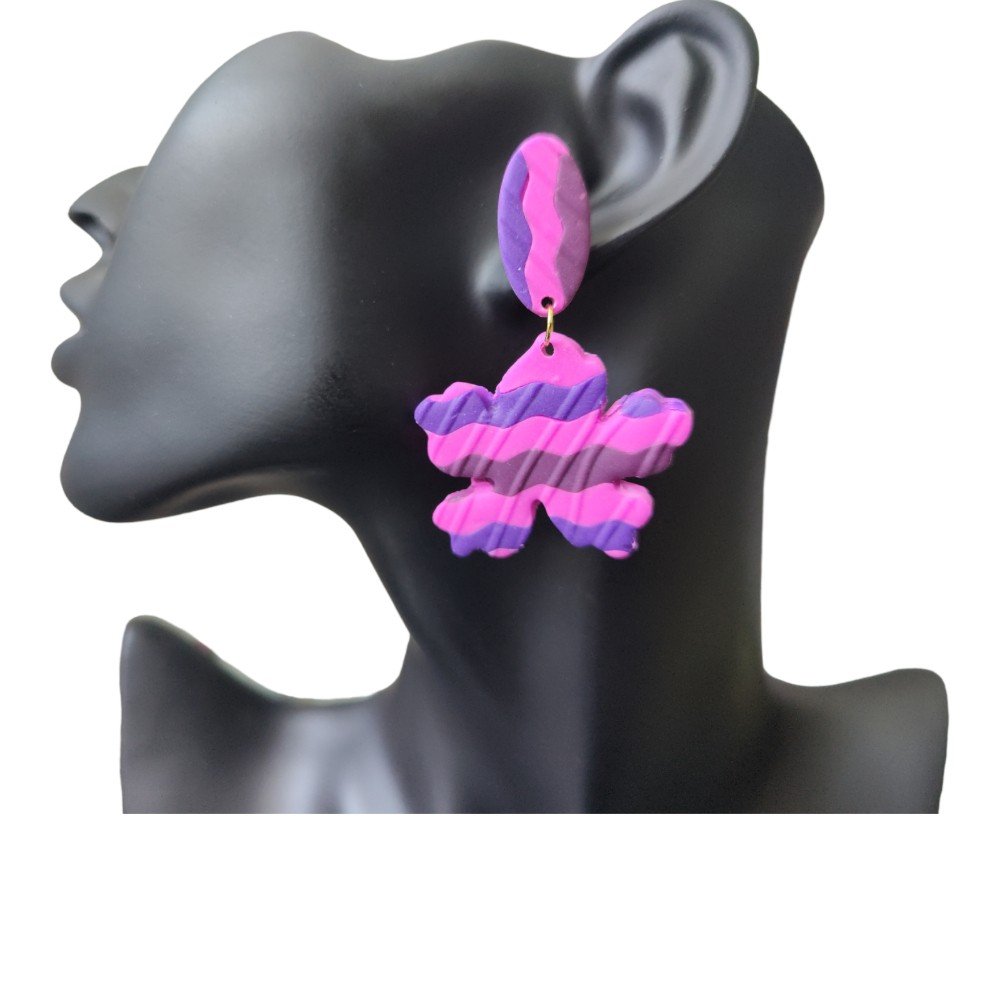 Clematis 
Clay Earrings