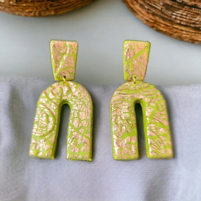 Olive Arch 
Clay Earrings