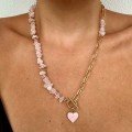 Ice Pink 
Heart Necklace