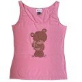 Hand-painted Pink 
Teddy Bear Tank Top