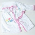 Embroidered Baby Bathrobe with Crochet 
& matching slippers