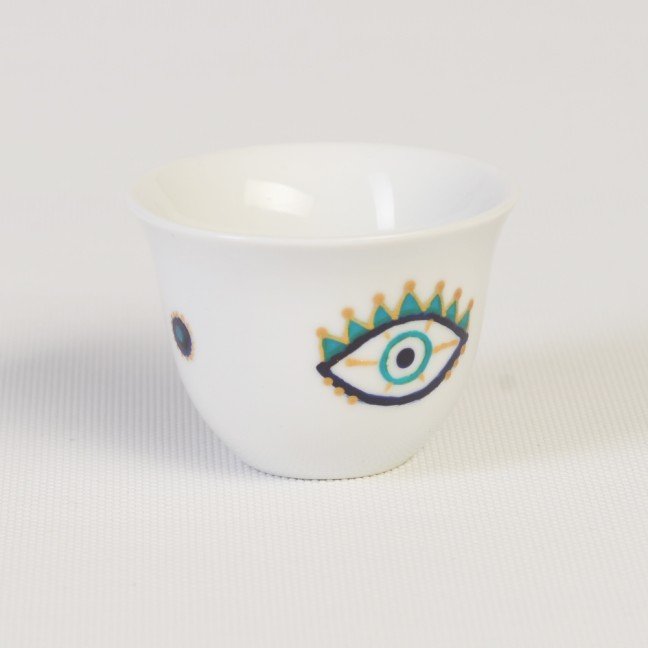 Set of 6 Soft Eye Porcelain Shaffe Coffee Cups