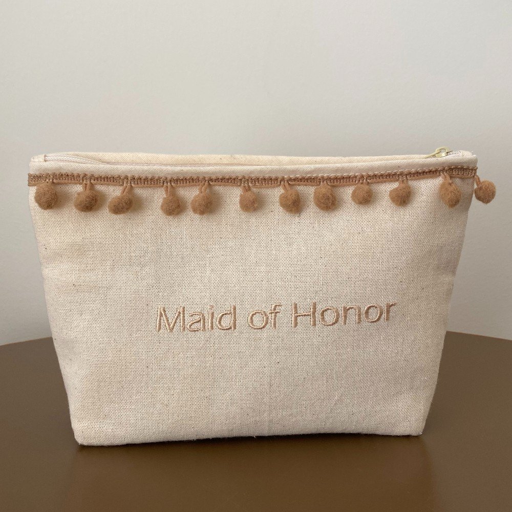 Customizable Embroidered Maid of Honor Pouch