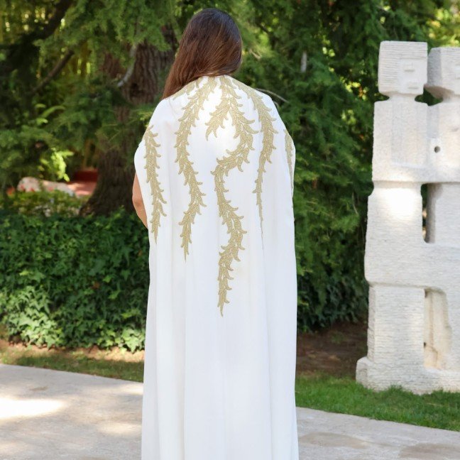 Saida: White 
Long Abaya