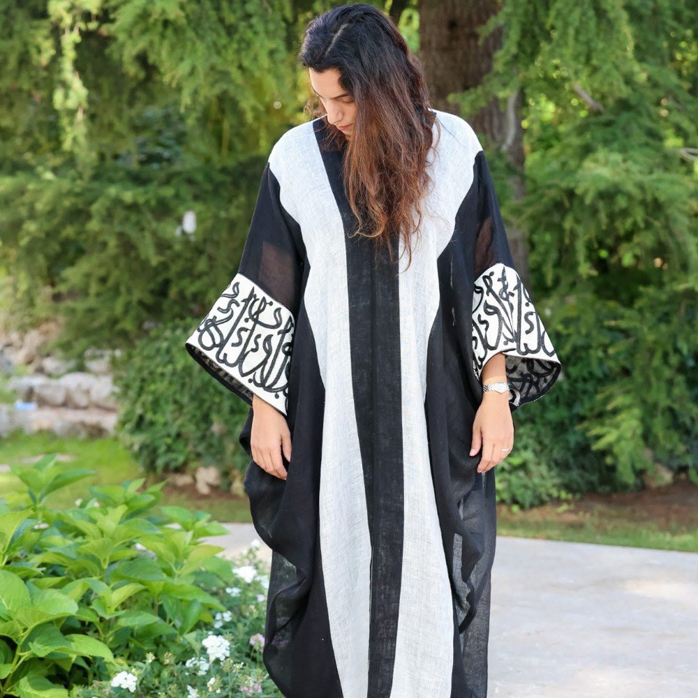 Beirut: Black 
Long Linen Abaya