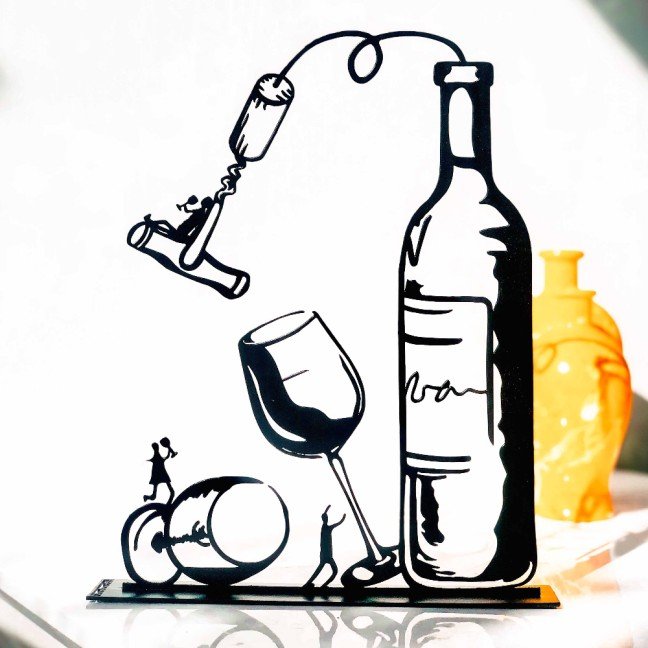 Engraved Steelouette: 
It's always wine o'clock