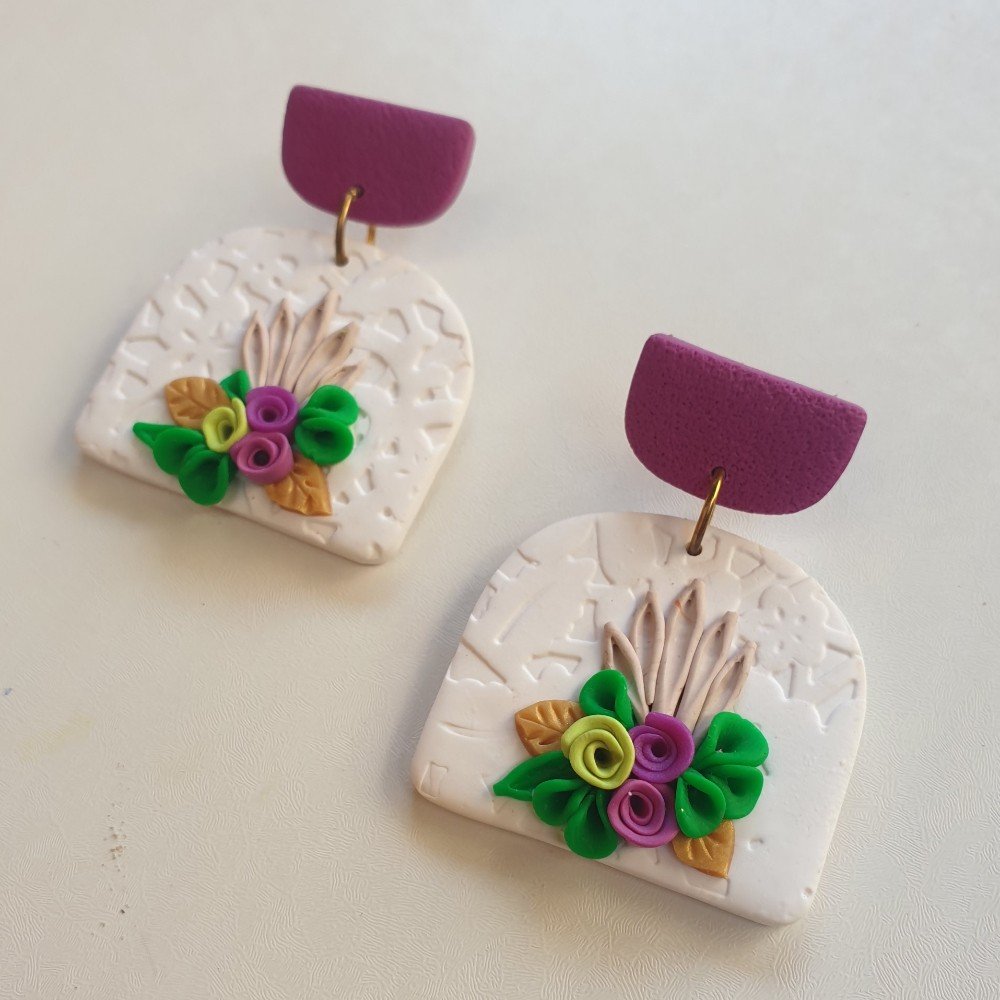Lyana Floral 
Clay Earrings