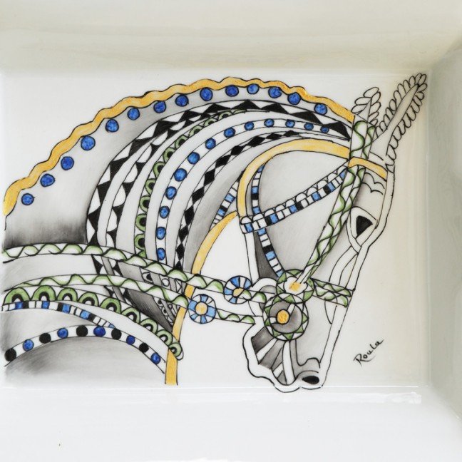 Porcelain Ashtray: 
Horse Head Design II