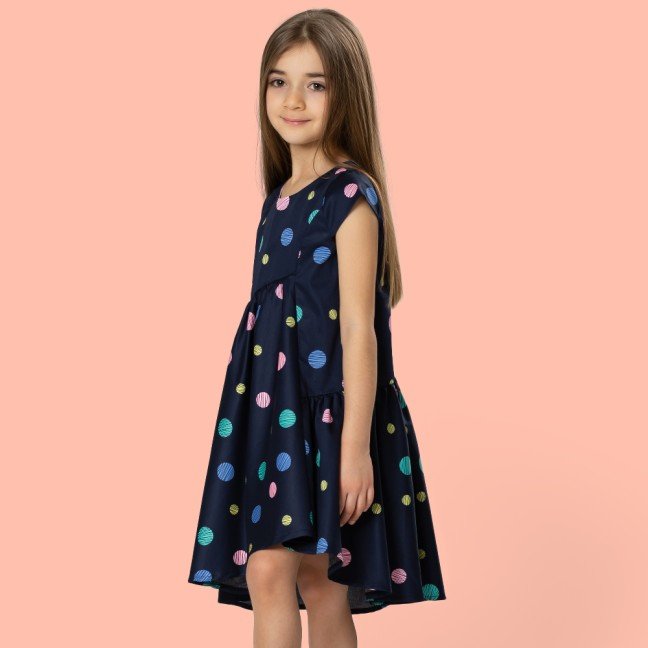 Kim Asymmetric 
Ruffled Kids Dress