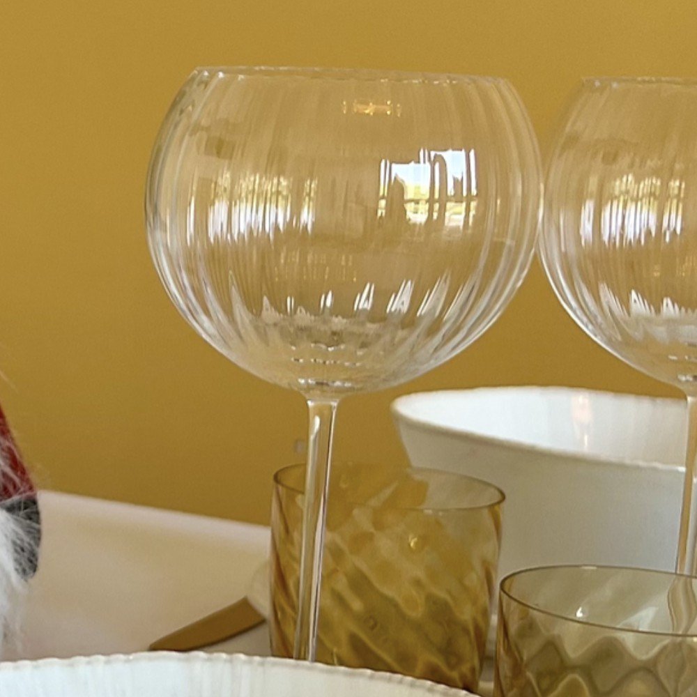 Set of 2 Lyon Red 
Wine Crystal Glasses