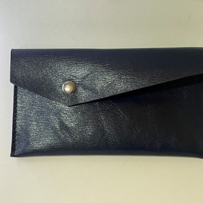 Navy Blue Genuine 
Leather Wallet