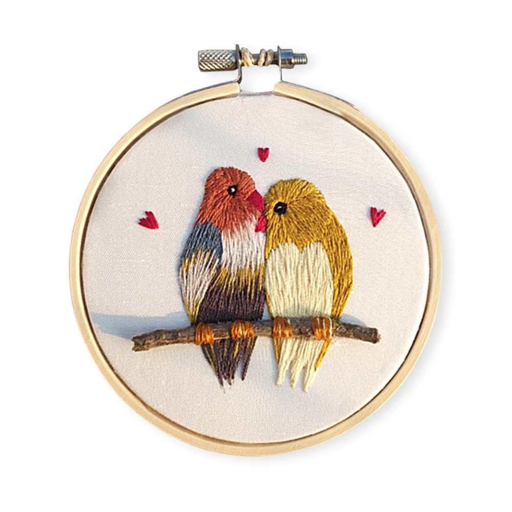 Birds of Love 
Embroidered Hoop