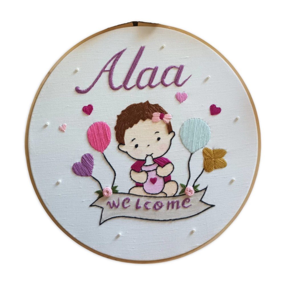 Customizable Welcome Baby Embroidered Hoop