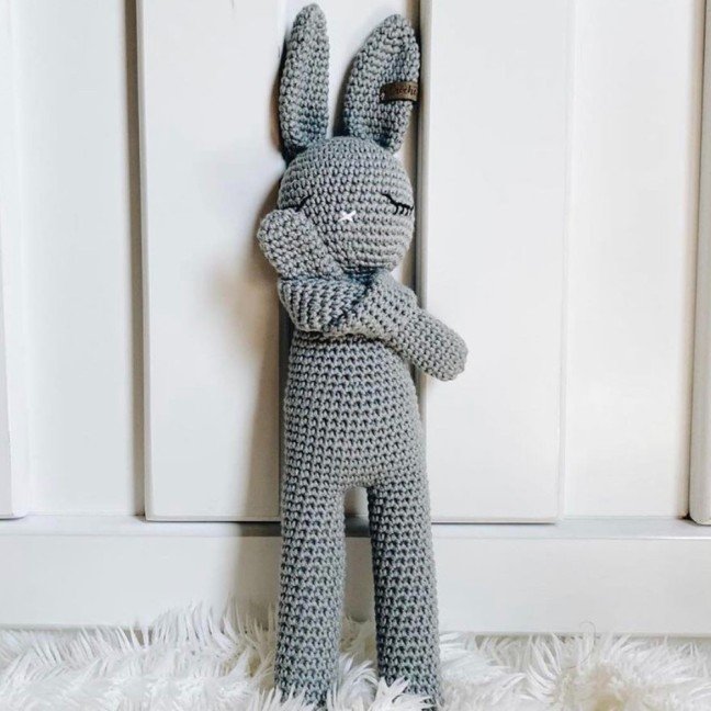 Sleepy Grey 
Crochet Bunny