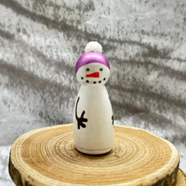 Purple Beanie 
Snowman Peg