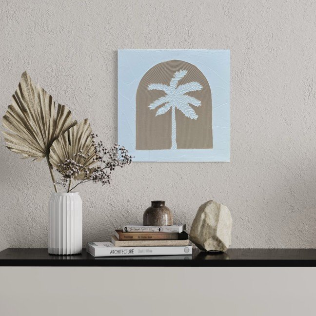 Textured Palm 
Wall Art in Sand