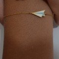 Origami Airplane Gold Chain Kids Bracelet