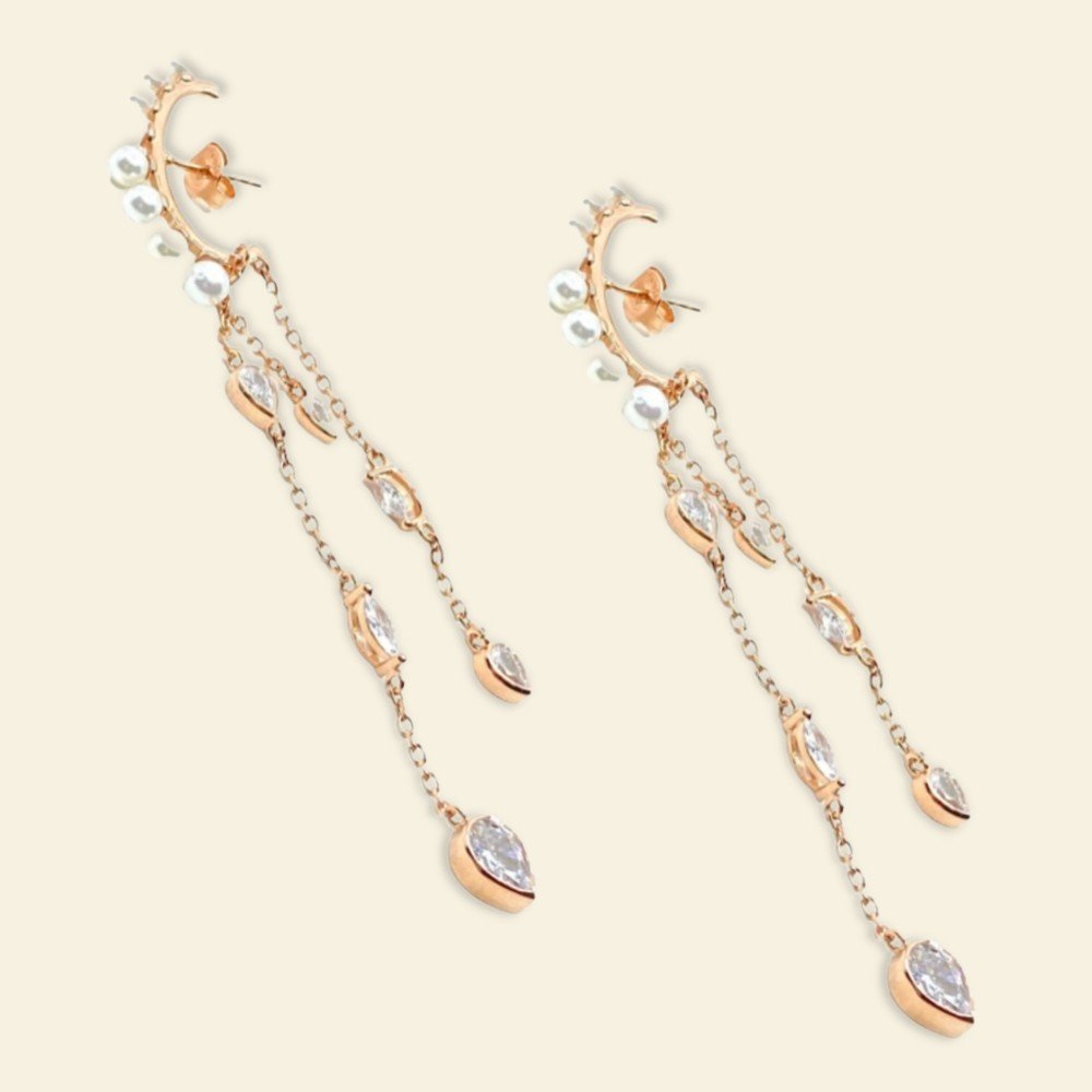 Pearl Gold 
Drop Earrings