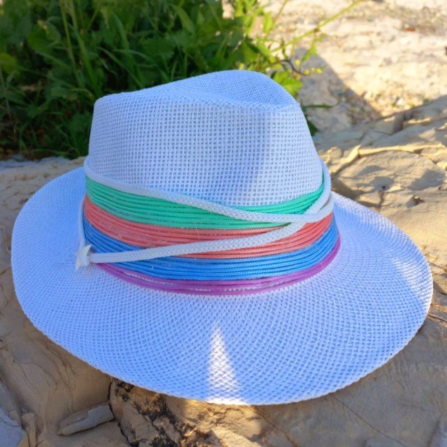 Colorful Threads 
Straw Hat