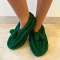 Forest Green 
Knitted Slippers