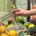 Water Jug with handwoven 
wicker cover
