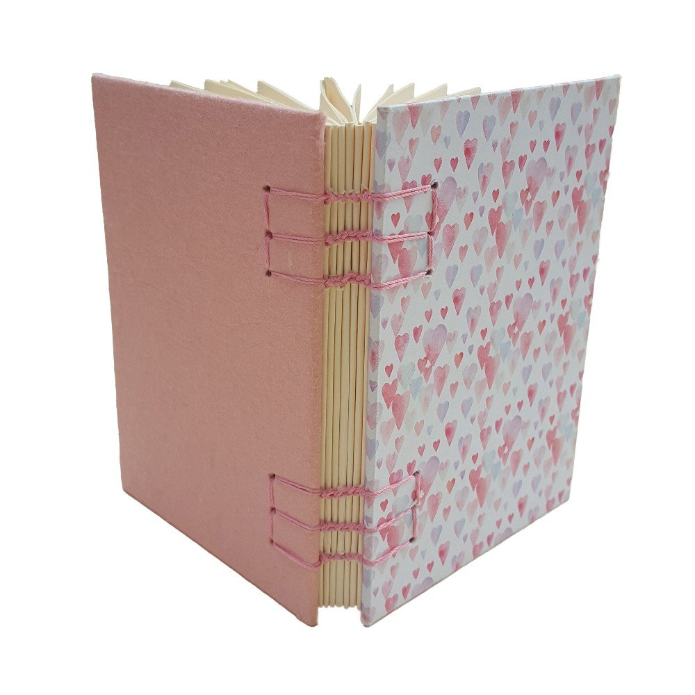 Small journal: pink 
hearts pattern