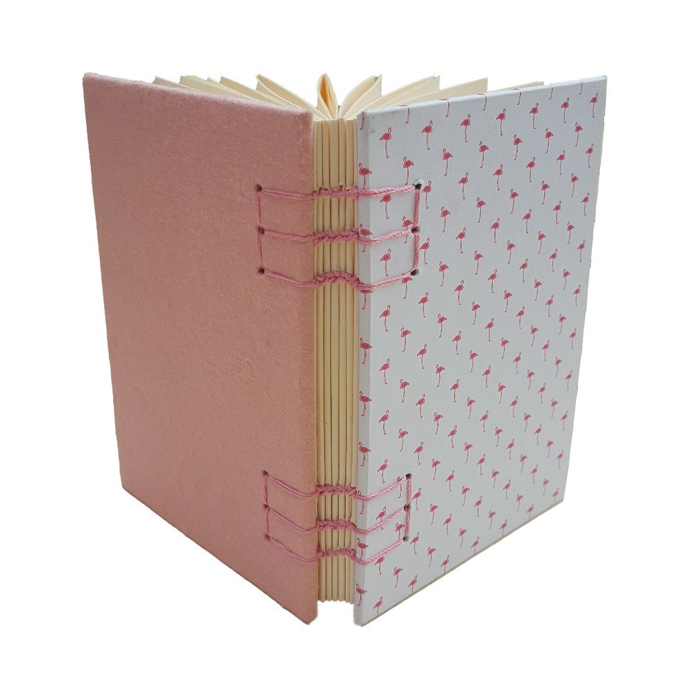Small journal: pink 
flamingo pattern