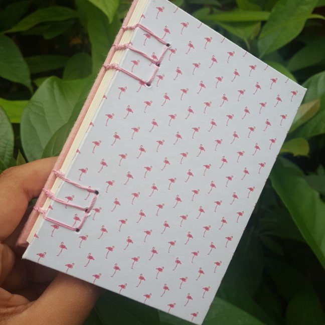 Small journal: pink 
flamingo pattern