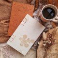 Journal: leaf printed pattern with brown back cover