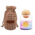 Glass Aromatic Soy Wax 
Candle with Crochet Pouch