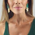 HexaChroma 
Green Earrings