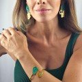 HexaChroma 
Green Earrings