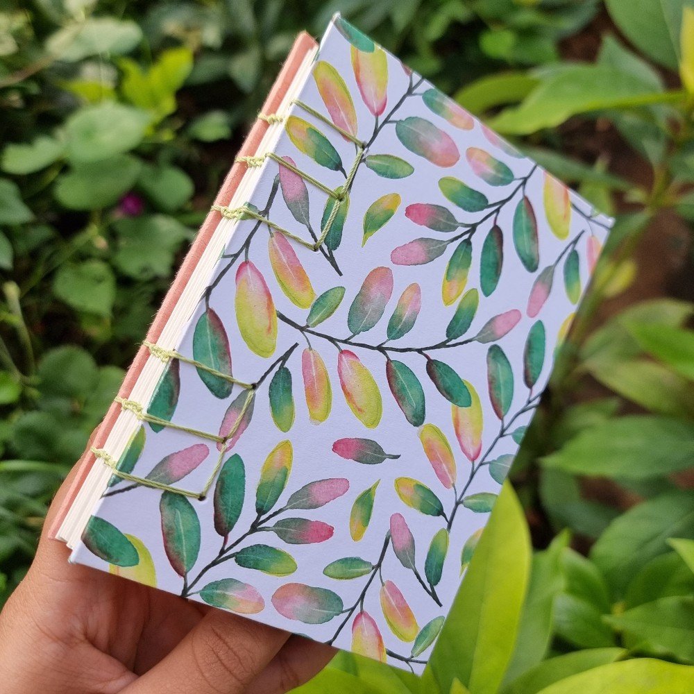Small journal: coral 
leaves pattern