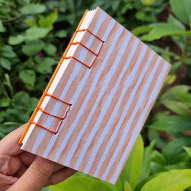 Small journal: orange 
striped pattern