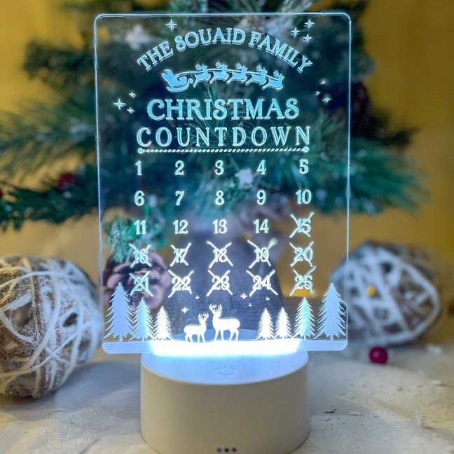Personalized Christmas Countdown Night Light