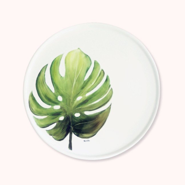 Porcelain Plate: 
Split Leaf I