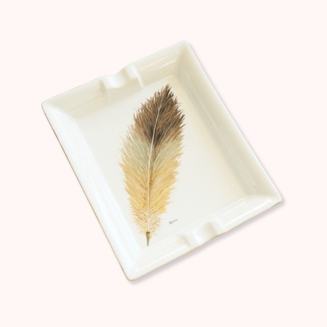 Porcelain Ashtray: 
Golden Feather