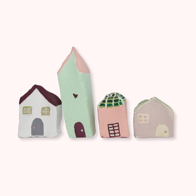 Handmade miniature clay village figurines – Design 1