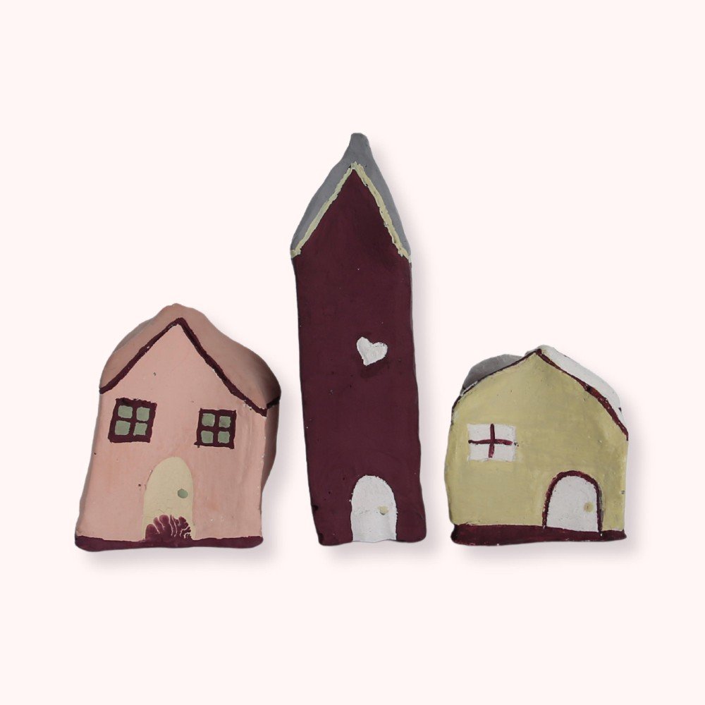 Handmade miniature clay village figurines – Design 4