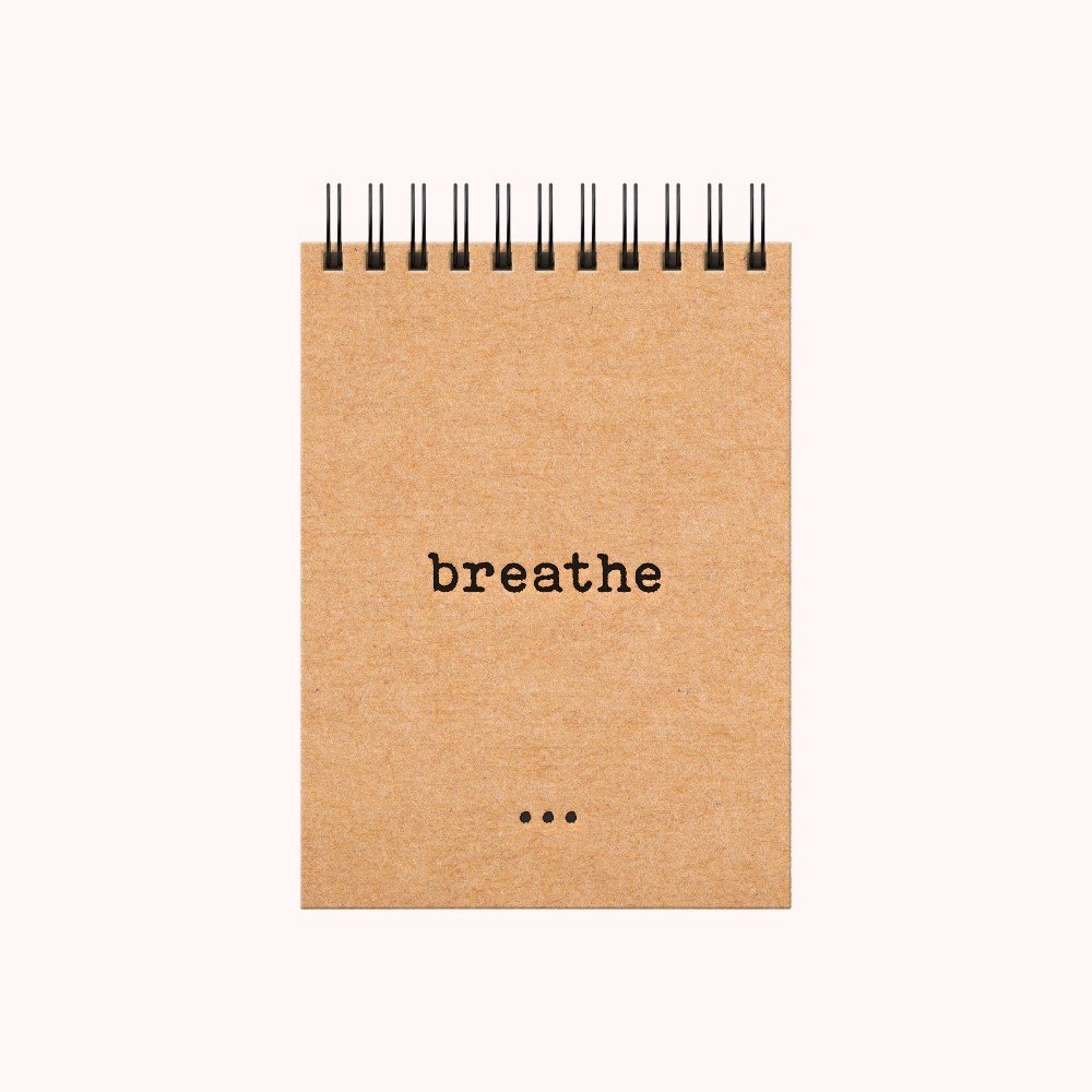 'Breathe' A6 Kraft 
Spiral Notebook